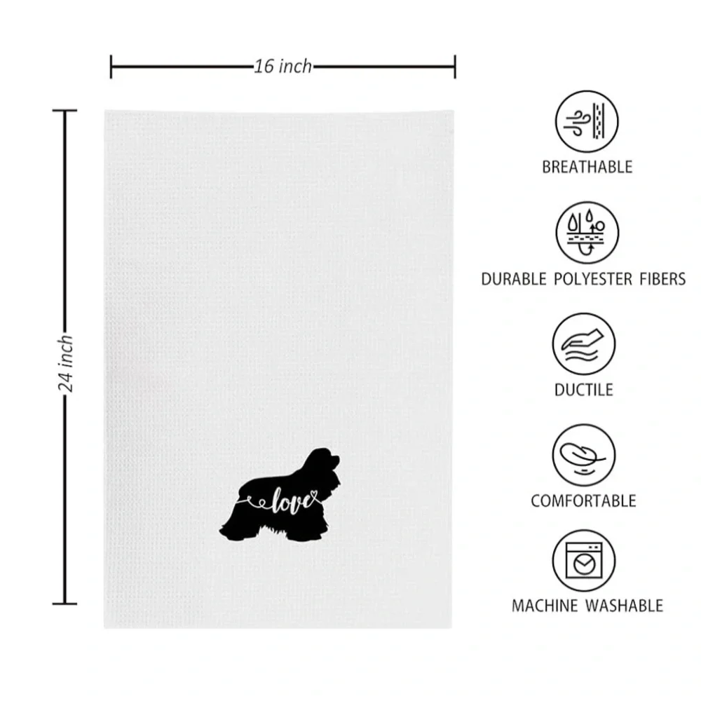 Cocker Spaniel Kitchen‎ Towels Set of 2 - White